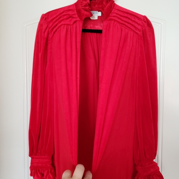 Vintage nightgown red velvet size medium - Picture 4 of 10